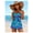 Blue, variant on Tankini Swimsuit for Women - Polka Dot and Daisy Halter Top with Flared Skirt Bottom - Tie Front Bathing Suit - Modest Swimwear for Beach, Pool, Vacation - UPF 50+