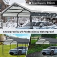 thumbnail image 7 of CarButler 13x26.5ft Metal Heavy Duty Carport Outdoor Canopy Large Garage with Galvanized Steel Roof and Frame for Driveway Car,Truck, 7 of 7