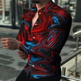 thumbnail image 1 of Ceisia Fashion Men Casual Printed Long Sleeve Gift Turndown Collar Button Up Stylish Shirt Tops, 1 of 5