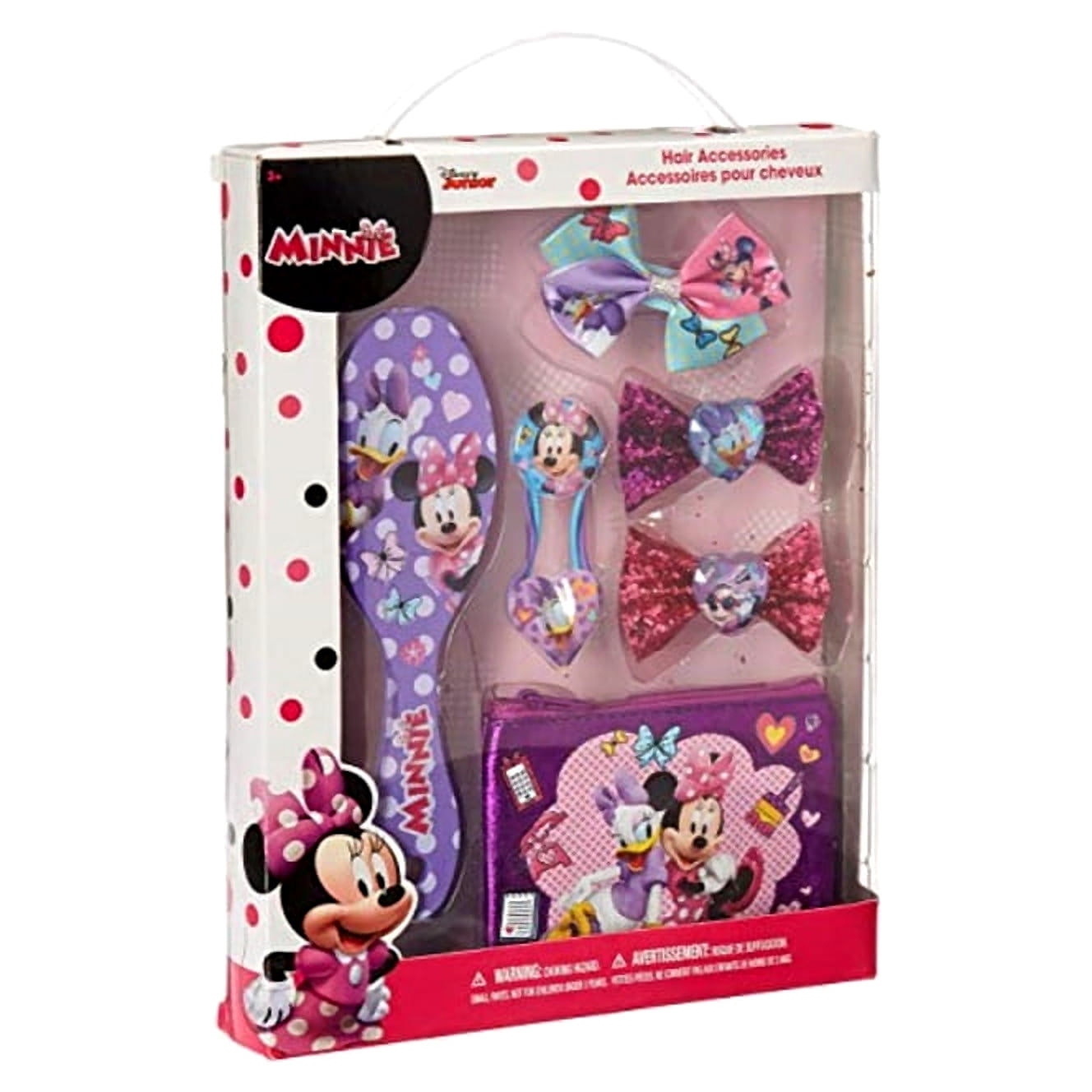 Minnie Mouse Brush & Hair Accessories by Disney, 7 Piece Set for Kids