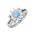 thumbnail image 1 of Bague de Fiançailles pour Femmes en Argent Sterling 925 Forme Ronde 4.5MM, 1 of 3