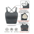 thumbnail image 2 of Junior's Removable Pad Seamless Sexy Strappy Back Bra Top Bralette Yoga Tank Top Longline Spaghetti Crop Tops, 2 of 8