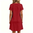 thumbnail image 6 of QUNYINEY Mini Womens Dresses Casual Patriotic Independence Day Short Sleeve Summer T-Shirt Dress V Neck with Pockets Loose Fit Dresses, 6 of 9