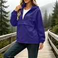 thumbnail image 4 of Trikvn Anorak Jacket Women Hooded Removable Half Zip Lightweight Pullover Windbreaker with Pockets Long Sleeve Loose Outdoor Rain Coat for Hiking, 4 of 9