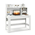 thumbnail image 1 of Patiojoy 48" Computer Desk with Bookshelf Home Office Writing Desk with Anti-Tipping Kits & Cable Management Hole Rustic Oak, 1 of 10