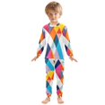 thumbnail image 6 of FORMRS Long Sleeve Top and Pants Pajama Set for Niños 2-Piece Sleepwear, Sizes 18M-8Y, Colorful Triangles, 6 of 6