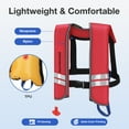 thumbnail image 4 of WARMOUNTS Automatic Inflatable Life Jacket w/ 5 Reflectors & Whistle, Adult PFD Survival Buoyancy Vest for Boating Fishing Sailing Kayaking for Men Women Max Waist Size: 50'', 4 of 8
