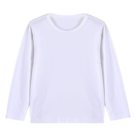 

Lovskoo 1-13Y Long Sleeve Tops for Girls Boys T-Shirts Solid Tees Basic Crewneck Soft Kids Toddlers T-Shirts Assorted Colors White