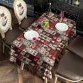 thumbnail image 2 of Red Christmas Collage Pattern Rectangle Tablecloth 60"x120",Waterproof Polyester Rectangle Table Cloth, Wipeable Spillproof Polyester Tablecloth for Dining, Camping, Indoor and Outdoor, 2 of 6