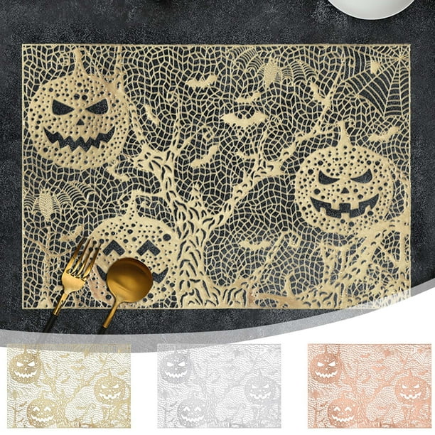 Mantel Individual de Pvc con Forma de Calabaza Hueca para Decoración de Restaurantes, Mantel Individual para El Hogar, Hotel, Restaurante Occidental