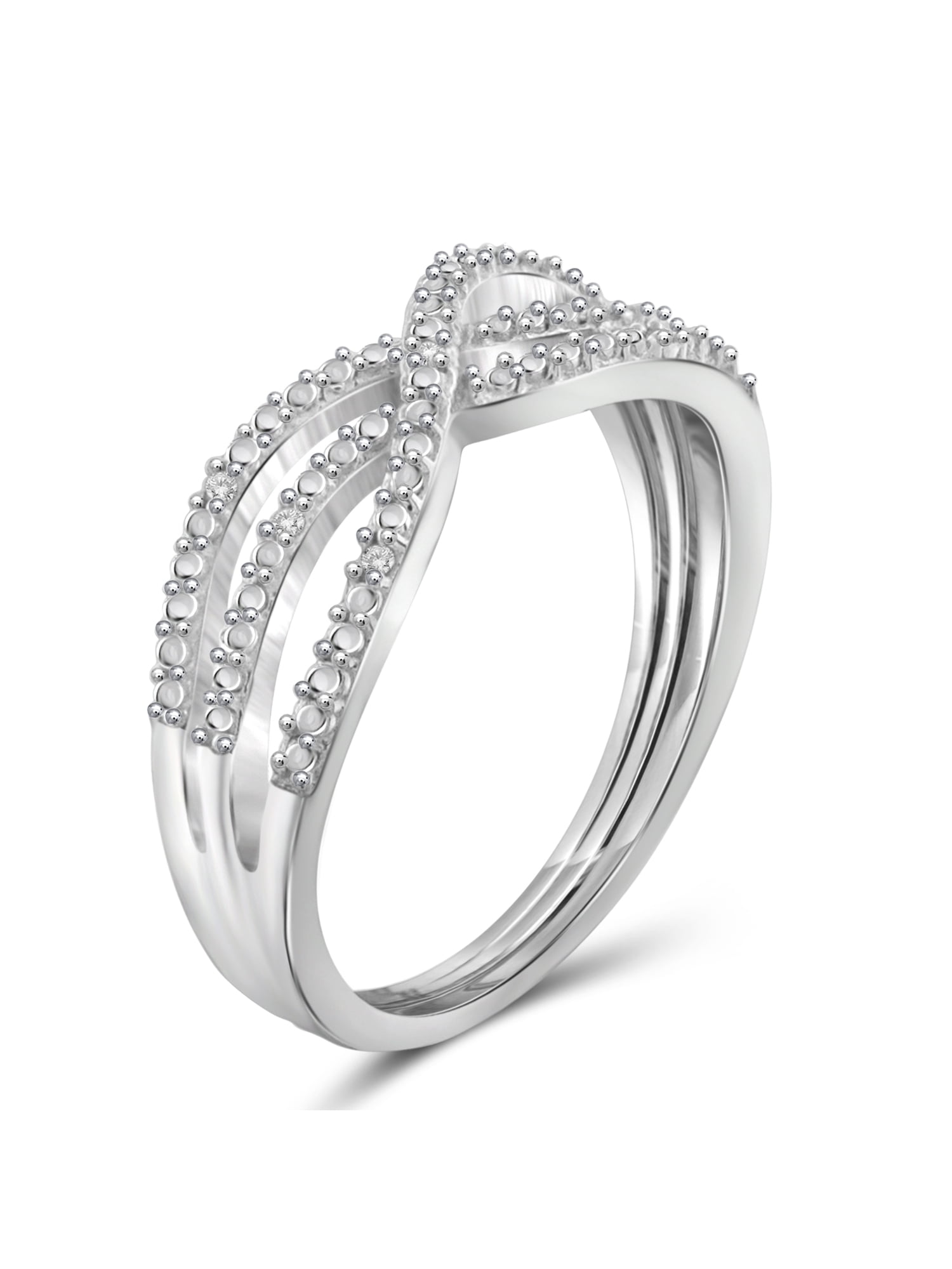 JewelersClub Sterling Silver Accent White diamond Open Ring for Women | Diamonds for Everyday Womens Wear