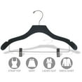 thumbnail image 3 of International Hanger Wooden Wavy Combo Hanger, Black Finish with Chrome Hardware, Box of 50, 3 of 4