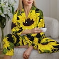 thumbnail image 6 of Sikiie Sunflowers In Vintage Women's Long-Sleeve Shirt and Full-Length Bottom Pajama Set (s-xxl)-XX-Large, 6 of 7