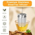 thumbnail image 3 of SUSWIM 2 Pack Tea Ball Infuser for Loose Tea, Extra Fine Mesh Tea Strainers with Drip Trays, 304 Stainless Steel Tea Diffuser Filter, Tea Steeper Ball Infusers for Teapot, Brew Tea（Medium）, 3 of 5