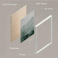 thumbnail image 4 of PixonSign Framed Canvas Print Wall Art Set - Mist Over Pine Tree Forest Mountain Art - Set of 3 Nature Wilderness Landscape Artwork Modern Art Rustic Wall Décor -12"x16"x3 Panels White, 4 of 5