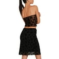 thumbnail image 5 of Coduop Women's Fashion Strapless Tube Tops Sleeveless Floral Print Cross Tie-Up Mesh Tank Tops, 5 of 7