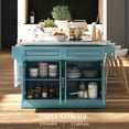 thumbnail image 4 of HOMCOM Kitchen Island with Storage, Rolling Kitchen Cart, Light Blue, 4 of 10