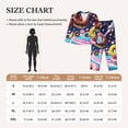 thumbnail image 4 of Pofeuu Space Colorful Donut Print Womens Pajamas Set Long Sleeve Sleepwear Button Down Nightwear Soft Pj Lounge Sets Button Down Pajamas Women-X-Large, 4 of 7