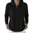 thumbnail image 4 of LEKODE Lapel Collar Full-Zip Knit Cardigan Lightweight Wool Blend Sweater for Women Long Sleeve Casual Fall Outer Coat Black S, 4 of 5