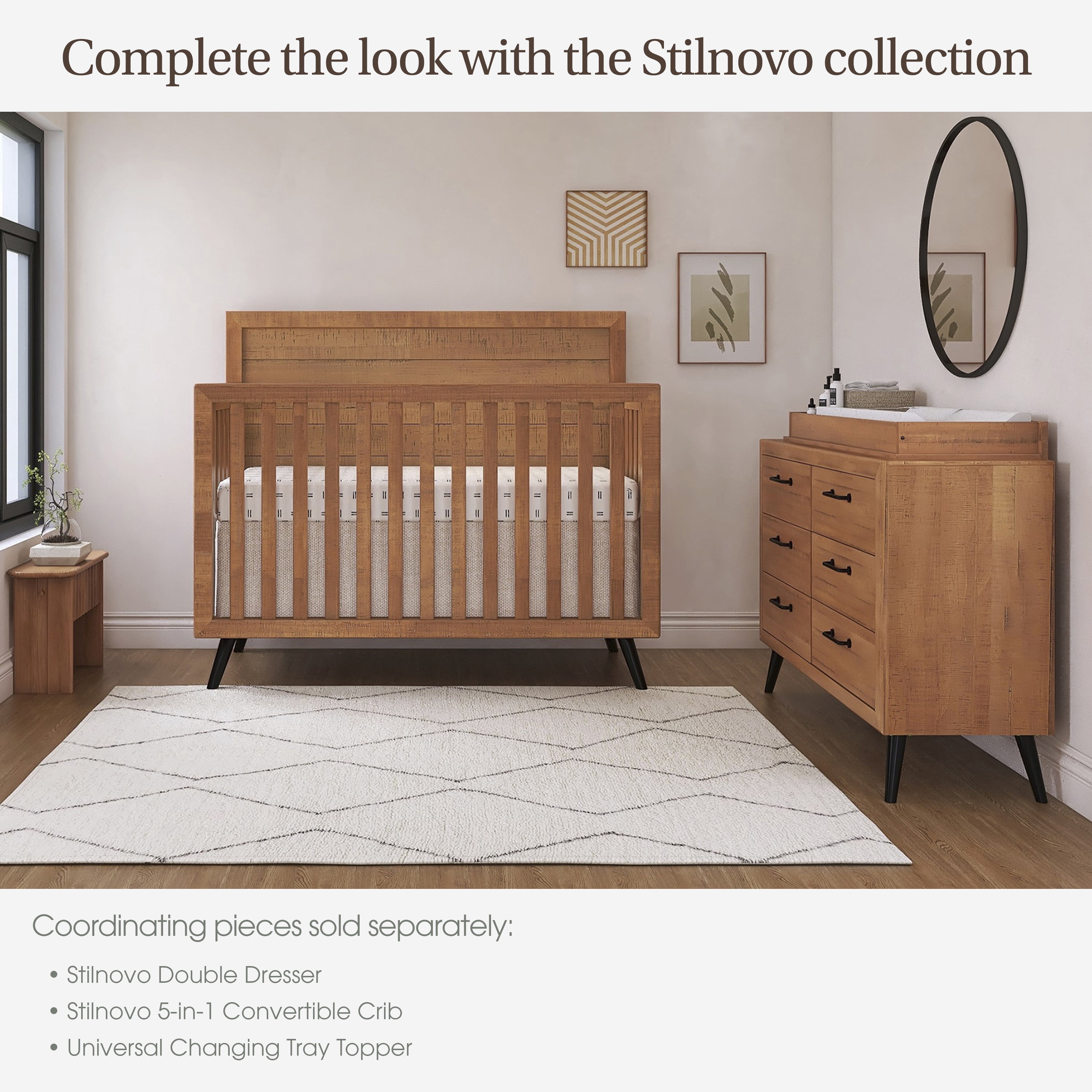Evolur Convertible Crib Toddler Guard Rail, Sugar Cane