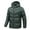 Green, variant on Mens Quilted Puffer Jacket Color Block Thickened Winter Long Sleeve Hooded Coats Warm Padded Outwear Tops with Pocket