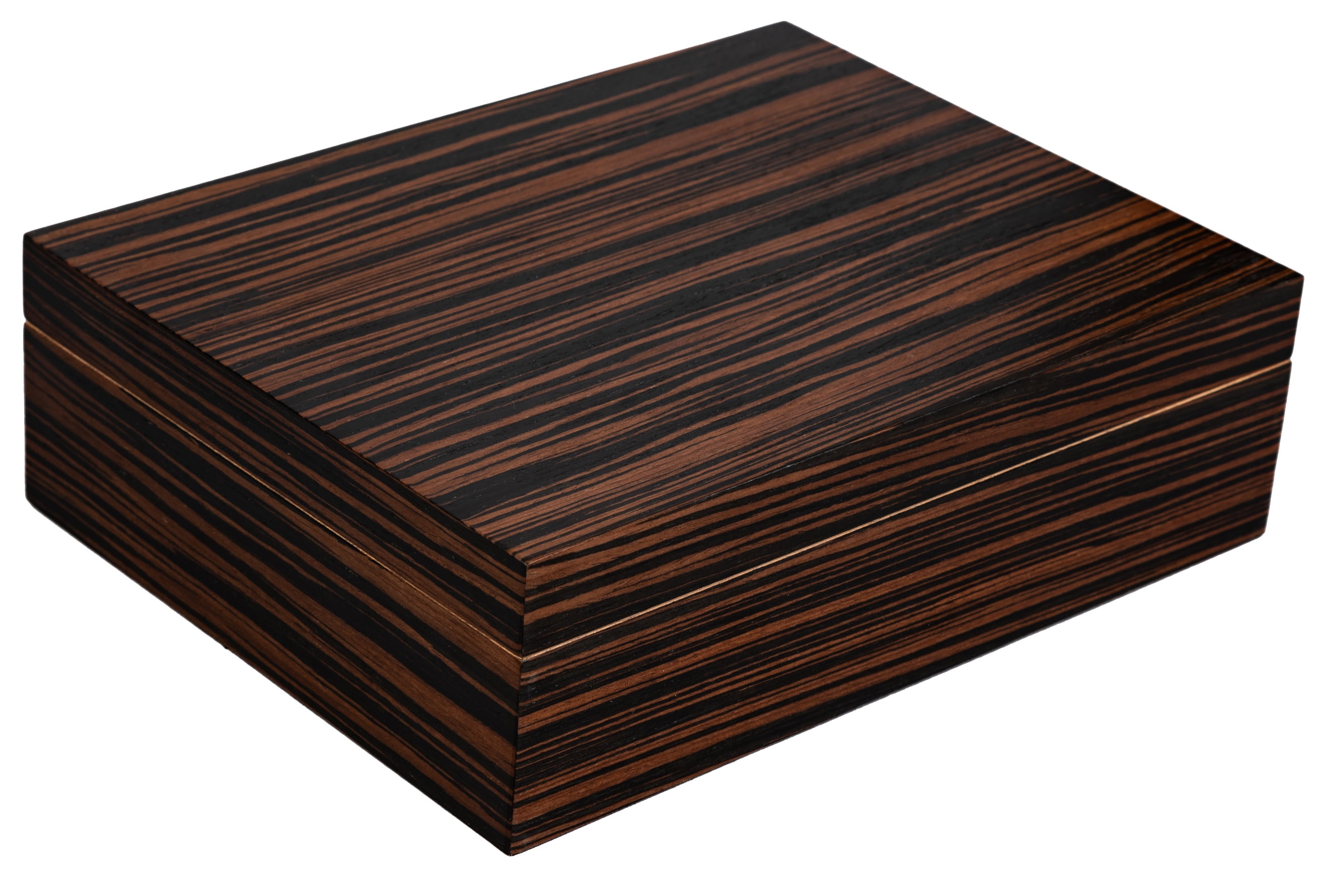 Vizcaya Low Profile Desktop Cigar Humidor - Exotic Ebony Finish - Capacity: 25 to 50