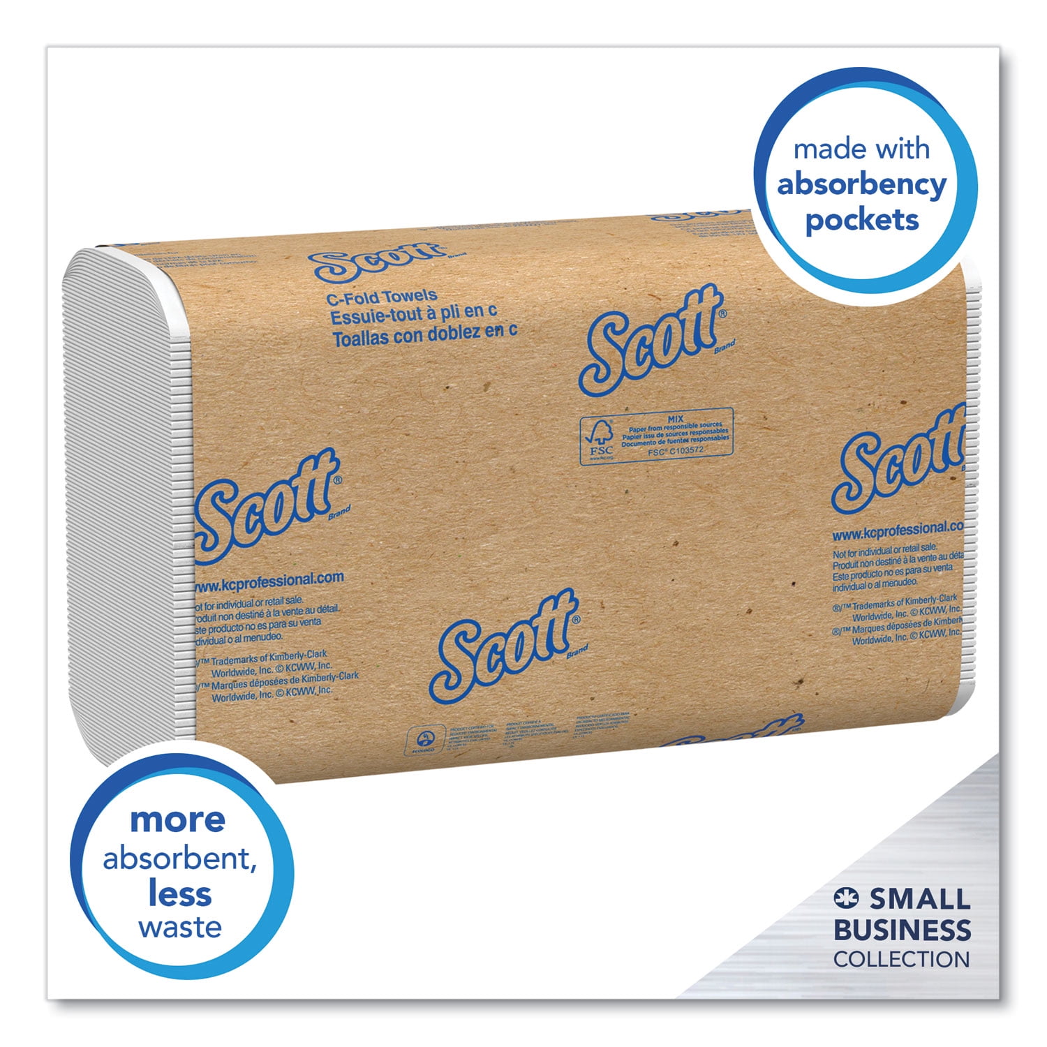 Scott Essential C-Fold Towels,Convenience Pack, 10.13 x 13.15, White, 200/PK,9PK/CT -KCC03623 - 2