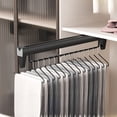 thumbnail image 3 of HUISZJ Retractable Clothes Storage Hanger, Heavy Duty Pull Out Trouser Rack, Space Saving Mounted Rail for Closet Cabinet Organization, 3 of 10