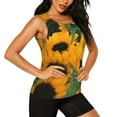 thumbnail image 2 of Xecao Sunflowers 7 print women's scoop neck, loose-fit workout tank tops for the gym., 2 of 9