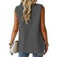 thumbnail image 5 of Breezora Women Sleeveless Blazer Vest Casual Office Wear Lightweight Open Front Waistcoat Summer Breathable Layering Piece XXXL Size Grey, 5 of 5