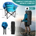 thumbnail image 3 of ABORON Oversized Padded Camping Chair, Outdoor 2-Pack Folding Chair for Couple, Fully Padded Patio Chair Portable Heavy Duty Arm Chairs with Side Pockets, Cup Holder for Picnic, Fishing, Backpacking, 3 of 6
