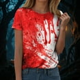 thumbnail image 5 of HCNTES Halloween Shirts for Women Pumpkin Shirts Cute Fall Short Sleeve Graphic Tee Tops(XL,A418-Pink), 5 of 7