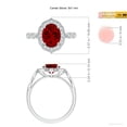 thumbnail image 5 of ANGARA Lab Grown 2 Ct Vintage Inspired Oval Ruby Ornate Halo Engagement Ring for Women in 14K White Gold (Size-9x7mm) | July Birthstone, Anniversary, Jewelry Gift for Women | Lab-Grown Ruby Ring, 5 of 8
