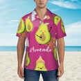 thumbnail image 4 of Fotbe Pink Green Avocado Hawaiian Shirt For Men Unisex Summer Beach Casual Short Sleeve Cotton Linen Button Down Shirts-Large, 4 of 9