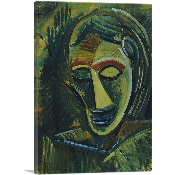 ARTCANVAS Woman's Head 1908 Canvas Art Print by Pablo Picasso - Size: 26" x 18" (0.75" Deep)