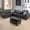 Black#1, variant on 98" L-Shaped Modular Sectional Sofa with Cup Holders & Drop Table, Comfy 6 Seat Couch with Deep Seat, Chaise Lounge, Storage Ottoman, Modern Riveted Sofa Set for Living Room, Faux Leather Red