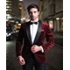 thumbnail image 2 of Traje de hombre de terciopelo con solapa chal, conjunto de 2 piezas de chaqueta y pantalón, esmoquin para boda, fiesta, negocios, fiesta de noche, 2 of 5