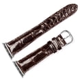 thumbnail image 2 of Apple Watch Strap - Genuine Alligator Watch Band - Shiny Finish - Brown - Fits 42mm Series 1 & 2 Apple Watch [Black Adapters], 2 of 5