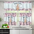 thumbnail image 3 of mayuai Eater Decorations Kitchen Curtain and Valances Happy Easter Bunny Rod Pocket Valance Curtain for Bedroom (54"x18"+27.5" 24" x2), 3 of 4