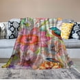 thumbnail image 2 of ARISTURING  Hummingbird Floral Blanket Spring Flowers Gifts for Wife Women Kids Girls Mother's Day Birthday Summer Colorful Bedroom Decor Soft Plush Throw Teen Teenage, 2 of 6