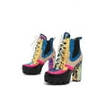 thumbnail image 4 of Cape Robbin | NELL CHUNKY BLOCK HIGH HEEL PLATFORM LACE UP BOOTS-MERMAID (Mermaid, 6.5), 4 of 5