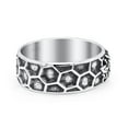 thumbnail image 2 of Celtic Honey Bee Comb Design Oxidized Band Ring Solid 925 Sterling Silver Size 6, 2 of 5