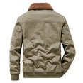 thumbnail image 5 of IYTR Casual Plus Velvet Jacket Coats with Pocket Mens Winter Jacket Long Sleeve Jacket Zipper Lapel Solid Color Brown L, 5 of 5