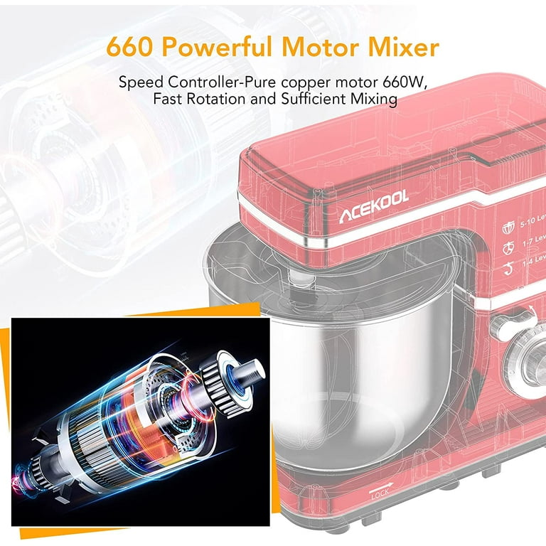 GlorySunshine Stand Mixer, 660W 10-Speed Mixers Kitchen Electric