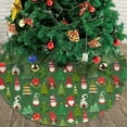 thumbnail image 3 of Cute Christmas Gnomes Tree Skirt 48 inches Green Santa Tree Skirts Santa Xmas Mat Farmhouse Holiday Party New Year Supplies Ornaments Decorations for Indoor Outdoor Mini Small Pencil Big Trees, 3 of 6