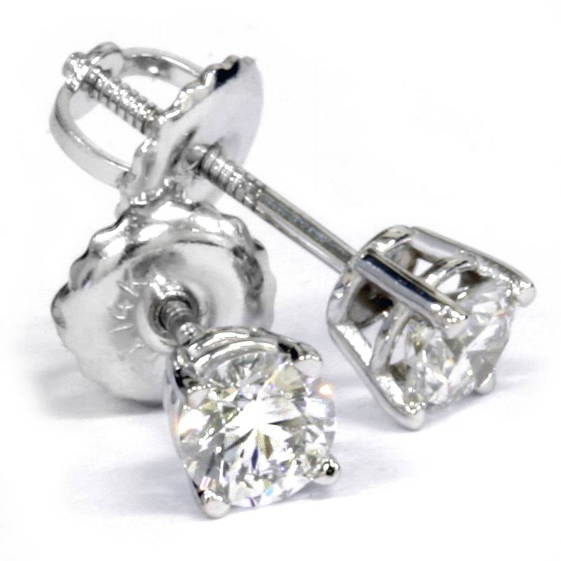 14kt White Gold Screw Back Earrings with CZs 002-210-2001186, Bluestone  Jewelry