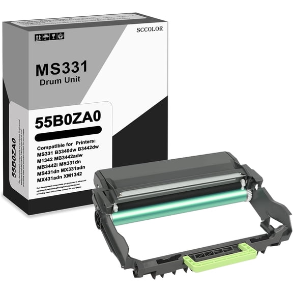 55B0ZA0 Imaging Unit MS331 Drum Unit Replacement for Lexmark 55B0ZA0 Imaging Unit Compatible for Lexmark MS331 B3340dw B3442dw M1342 MB3442adw MB3442i MS331dn MS431dn MX331adn MX431adn XM1342 Printer