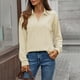 thumbnail image 2 of Sudaderas de moda,Blusa de manga larga para mujer, cuello redondo, botones delanteros, camisa informal de color liso, tela de rayón suave, ideal para uso diario y en casa, sopatenor, 2 of 8