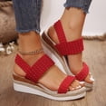 thumbnail image 2 of NOKIO Wedge Sandals for Women Comfortable Open Toe Sandals with Low Wedges - Dressy Summer Casual Sandals - Flat Comfy Walking Sandals Ladies Slope Heel Sandals, 2 of 6