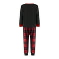 thumbnail image 6 of Jaweiwi Christmas Family Pajamas Matching Set Elk Print Long Sleeve Tops and Stretch Plaid Pants Sleepwear Soft Holiday Nightwear, 6 of 10